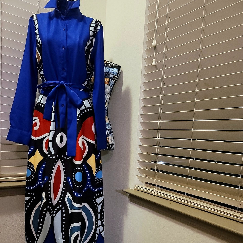 Beautiful Floor Length Butterfly Print Dress